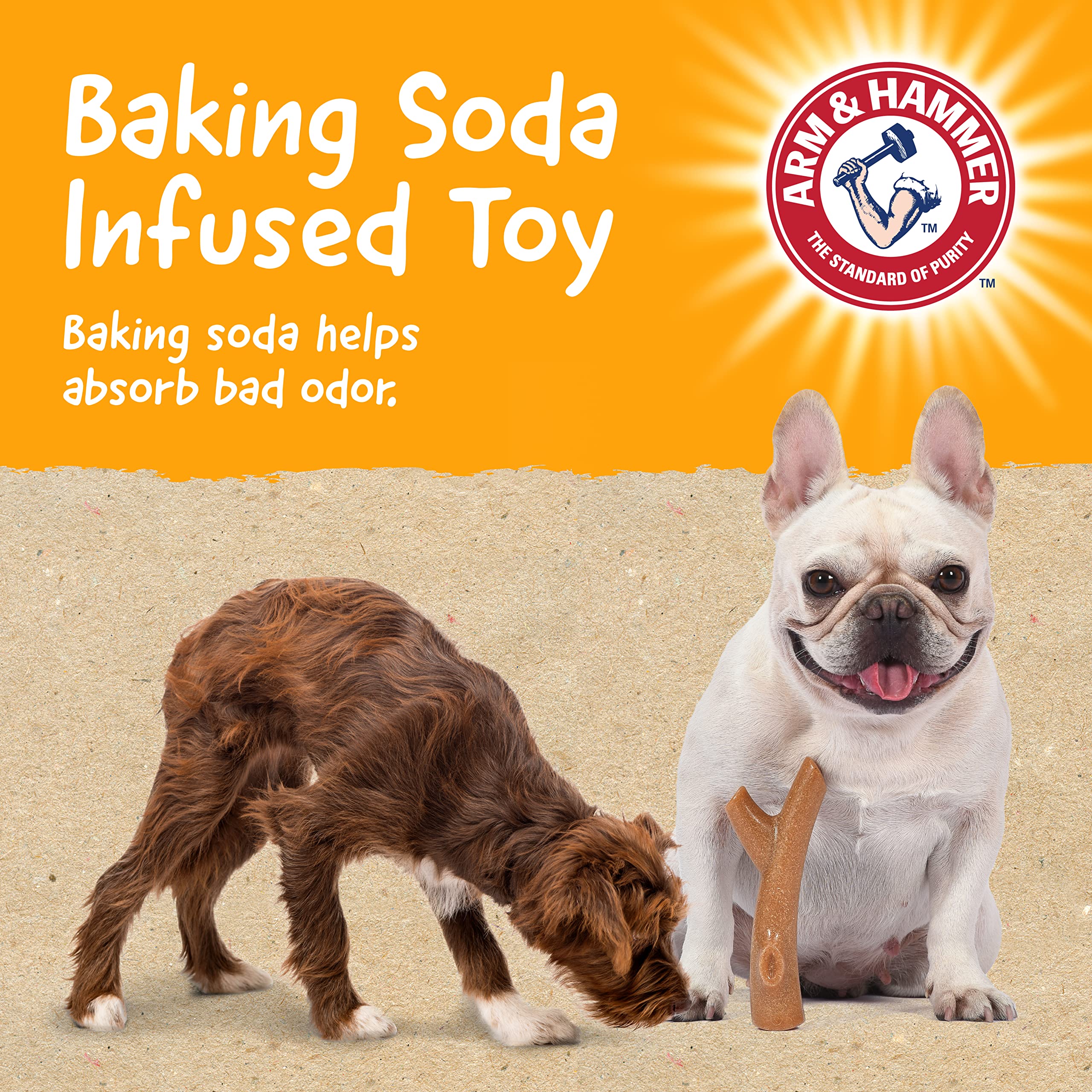 Arm & Hammer for Pets Barkies Tree Bark Compressed Wood Collection, 7 Inch Chicken Flavored Wood Blend Chew Toy for Dogs | Faux